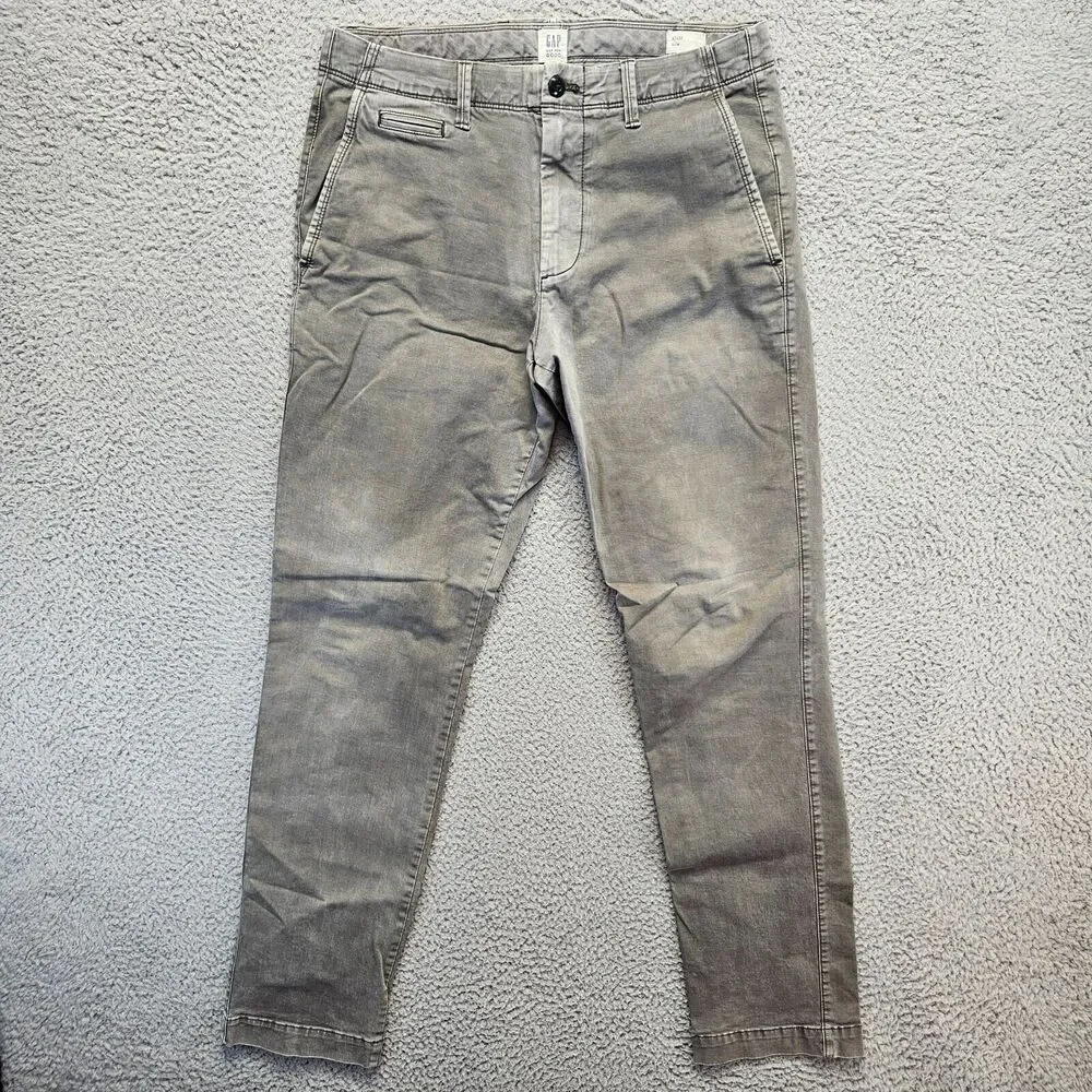 Gap Pants Mens 32x32 Gray Denim Slim Vintage‎ Tapered Leg